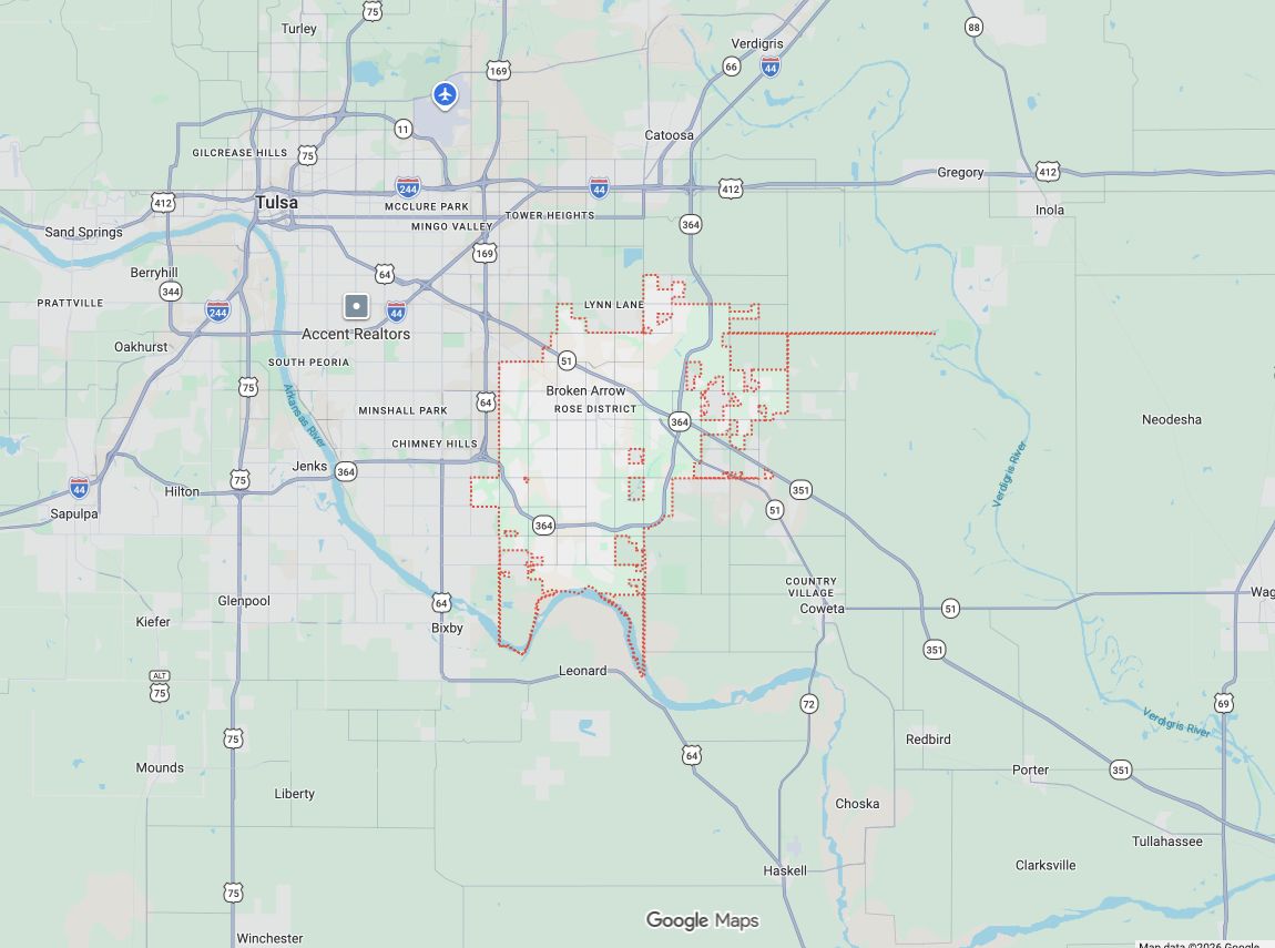 Precision Garage Door Service® of Broken Arrow map