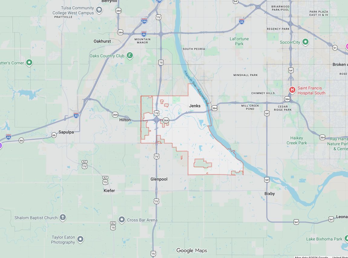 Precision Garage Door Service® of Jenks map