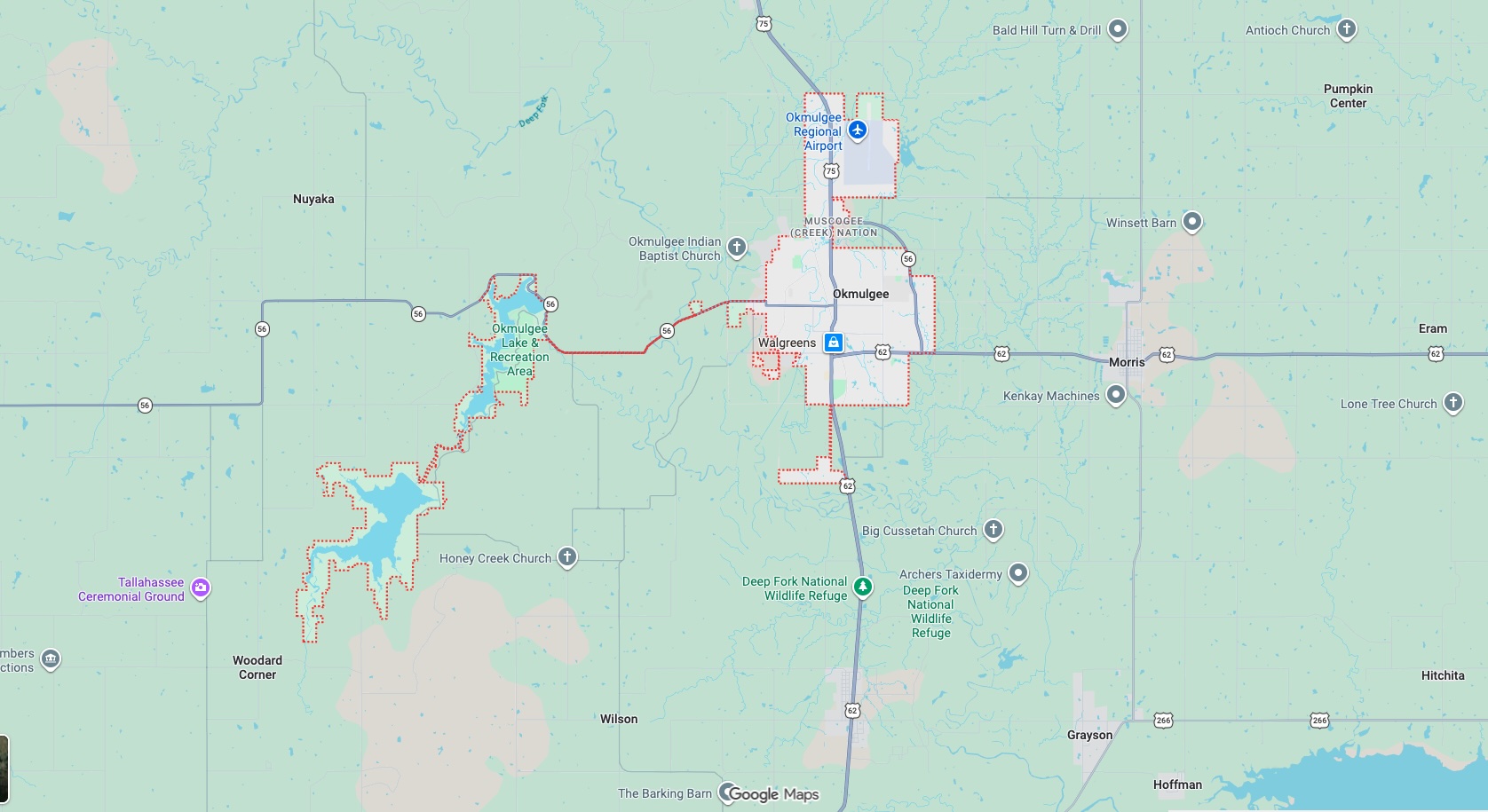 Precision Garage Door Service® of Okmulgee map