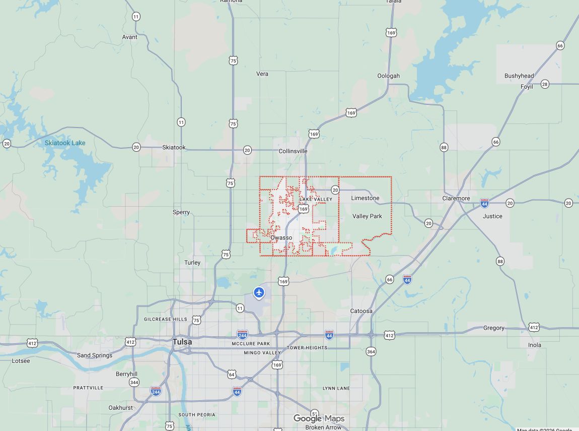Precision Garage Door Service® of Owasso map