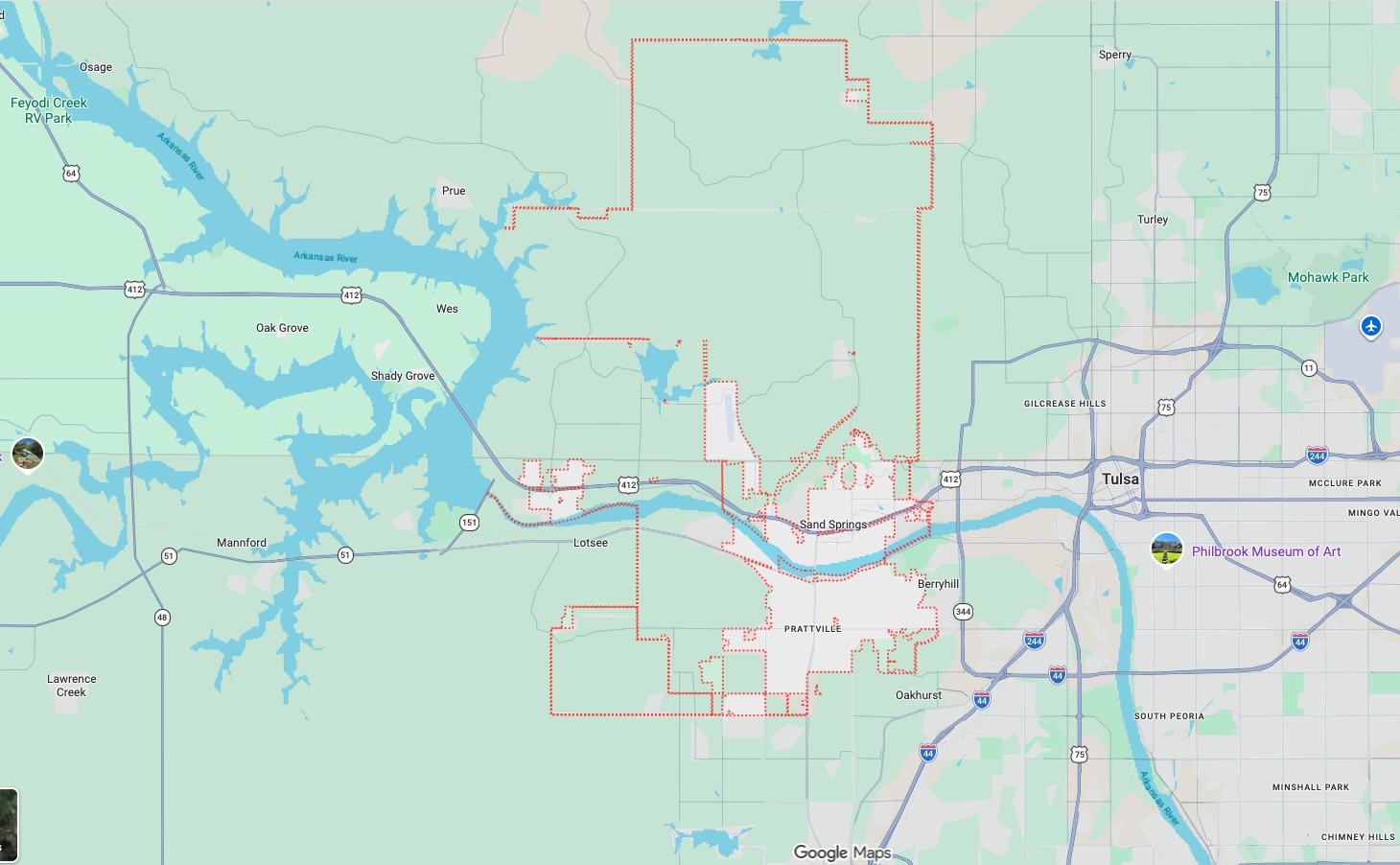Precision Garage Door Service® of Sand Springs map