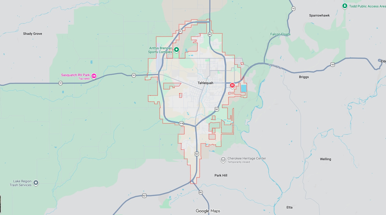 Precision Garage Door Service® of Tahlequah map