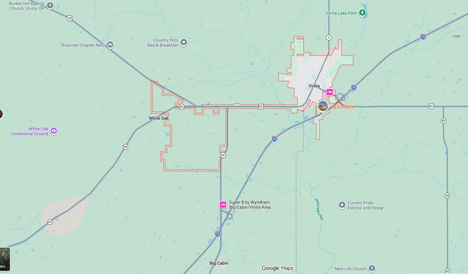 Precision Garage Door Service® of Vinita map